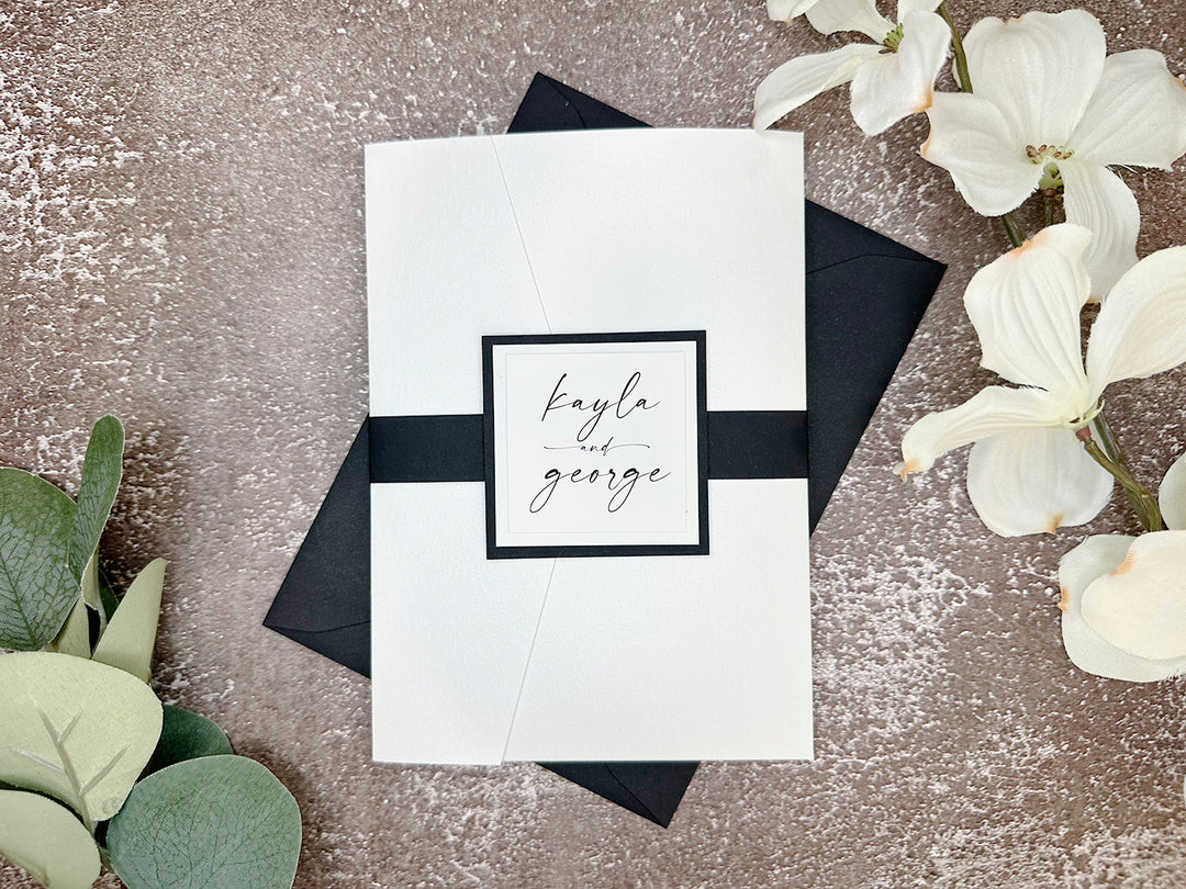 Anthony - Premium Wedding Invitation Suite - White Matte and Black Matte