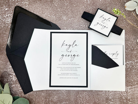 Anthony - Premium Wedding Invitation Suite - White Matte and Black Matte