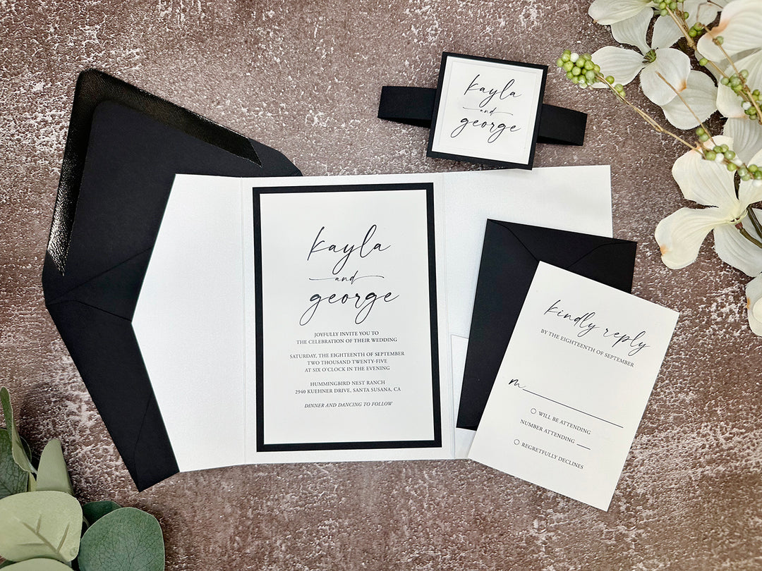 Anthony - Premium Wedding Invitation Suite - White Matte and Black Matte