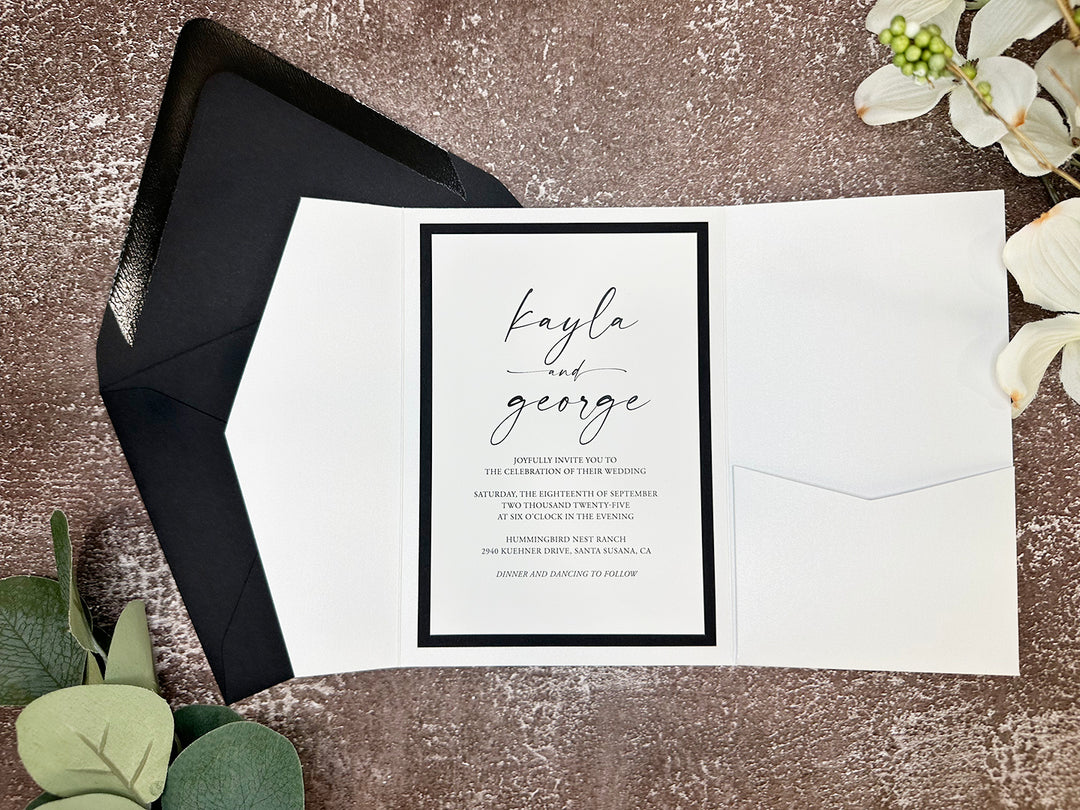 Anthony - Premium Wedding Invitation Suite - White Matte and Black Matte