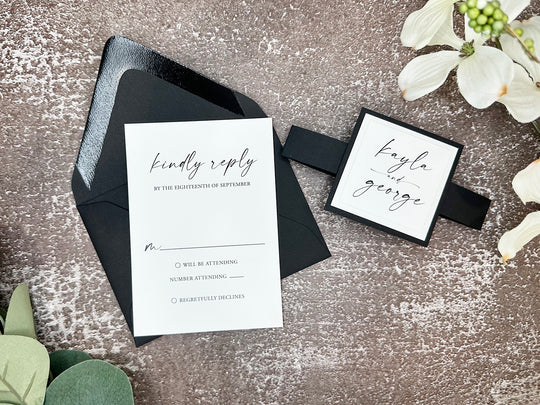 Anthony - Premium Wedding Invitation Suite - White Matte and Black Matte