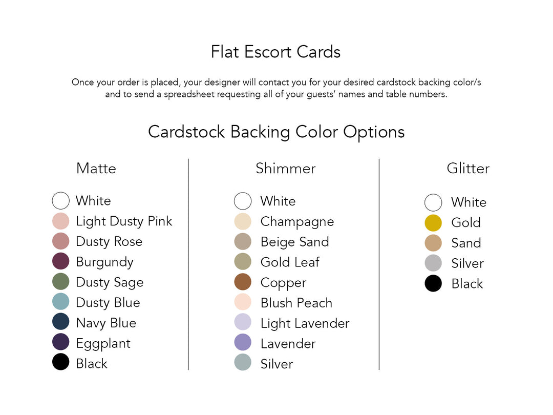 Kara - Flat Wedding Escort Cards