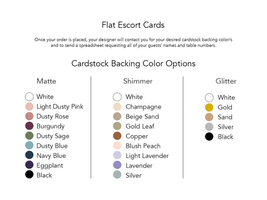 Kara - Flat Wedding Escort Cards