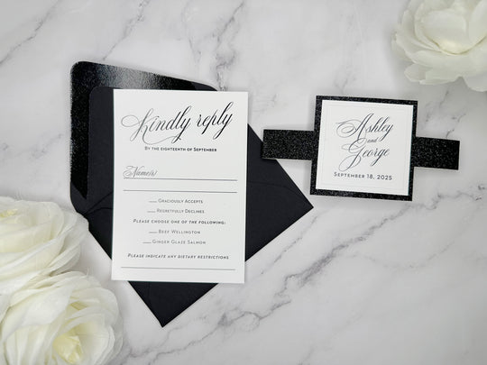 Glitter Classic Wedding Invitation Suite