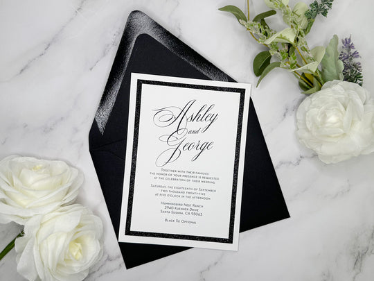 Glitter Classic Wedding Invitation Suite