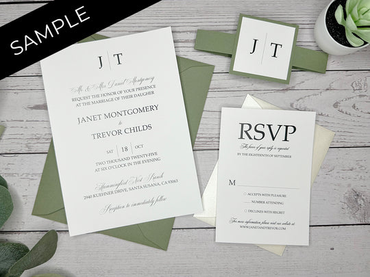 Margie - Basic Wedding Invitation Suite Sample