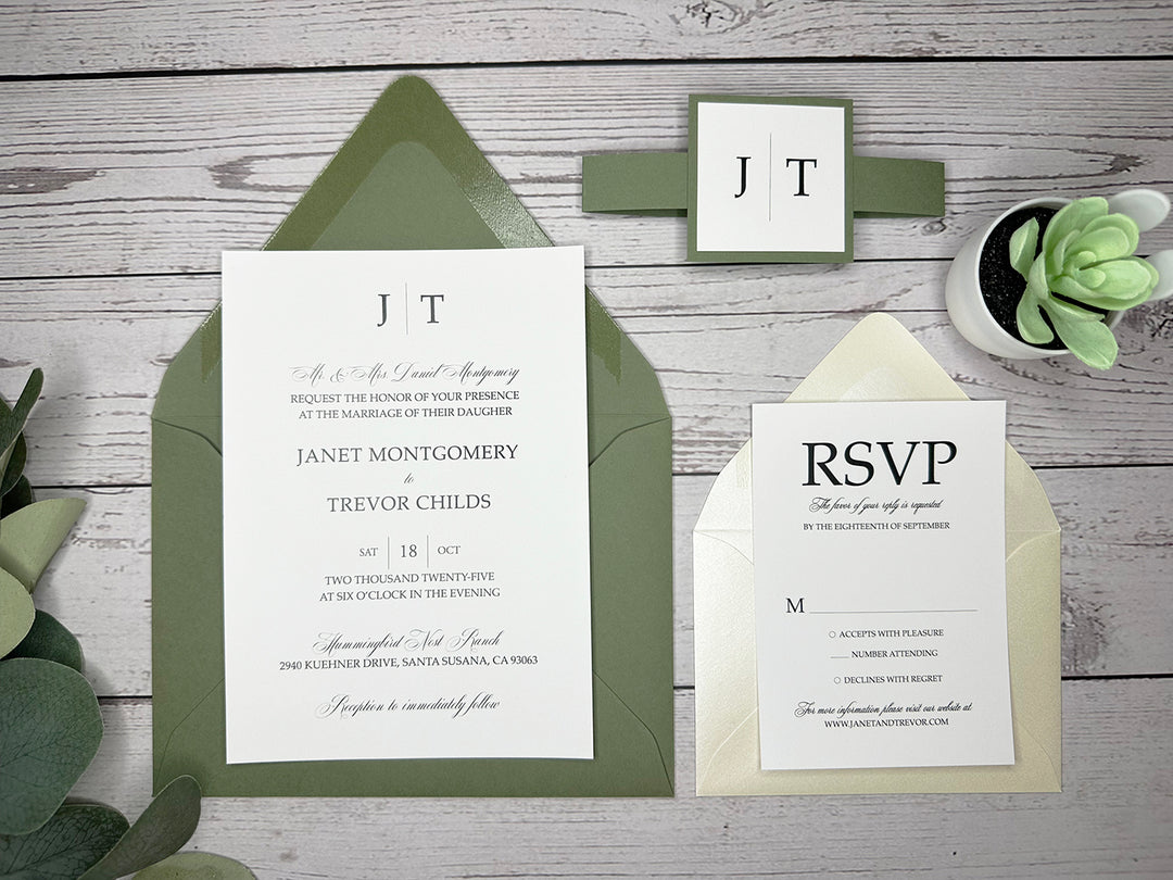 Margie - Basic Wedding Invitation Suite Sample