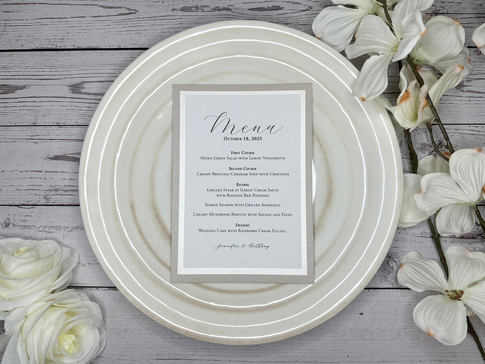 Parker - Wedding Menu