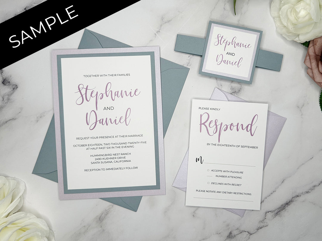 Zoey - Classic Wedding Invitation Suite Sample