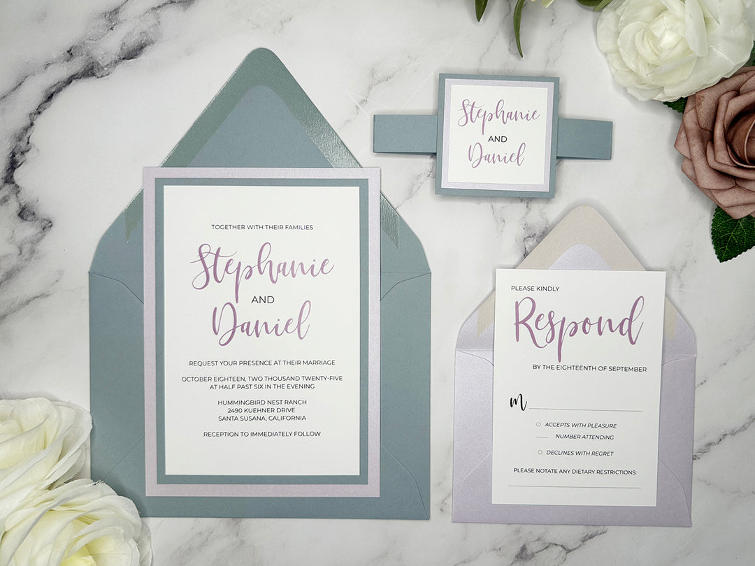 Zoey - Classic Wedding Invitation Suite Sample